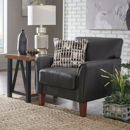 Weston Home Tribeca Living Room Accent Chair Chocolate Vinyl