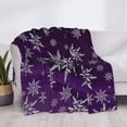 thumbnail image 3 of Uemuo Snowflake Gradient Purple Printed Throw Blanket for Couch, Fluffy Fuzzy Blankets for Bed, Sofa, Cozy Flannel Faux Fur Blanket-40"x30", 3 of 6