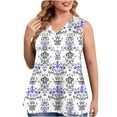 thumbnail image 2 of QUNYINEY V Neck Tank Top Women Vintage Sleeveless Casual Camisole Tops Flowy Loose Plus Size Tank Tops, 2 of 6