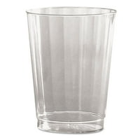 Classic Crystal Plastic Tumblers, 10 Oz., Clear, Fluted, Tall, 12 pack by Wna, Inc.