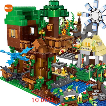 18pcs Building Blocks For Mountain Cave My Worlds Village Warhorse Windmill Tree House With Elevator Figures Bricks Diy Toys Walmart Canada