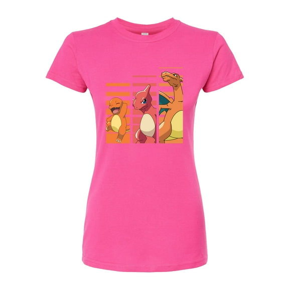 Pokémon - Charmander Evolutions - Juniors Fitted Graphic T-Shirt
