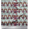 thumbnail image 1 of Soimoi Green Cotton Cambric Fabric Artistic Floral Fabric Prints By Yard 56 Inch Wide, 1 of 3