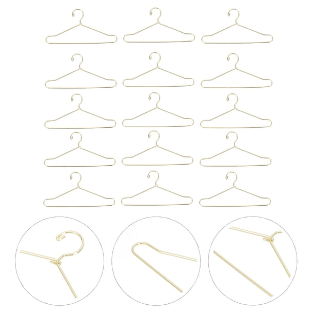 2 Pcs Porte-Vêtements pour Poupée, Présentoir à Vêtements pour Poupée, Mini Porte-Robe pour Poupée, Porte-Manteau en Métal