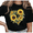 NAVY, variant on Women's Peace Love Sunflowers Leopard Print Heart Boho Floral Graphic Casual T Shirt Short Sleeve Round Neck Top White S-5XL