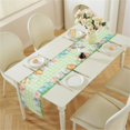 thumbnail image 4 of Easter Modern Simple Rectangle Cotton Linen Table Bunny Rabbit Egg Pattern Table Decorative Table Banner Decoration Wallpaper Holiday Party Background Outdoor Indoor Decor, 4 of 7