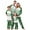 Green Dad, variant on Elippeo Christmas Pajamas for Family Long Sleeve Snowflake Print Tops + Plaid Pants Set Winter Sleepwear