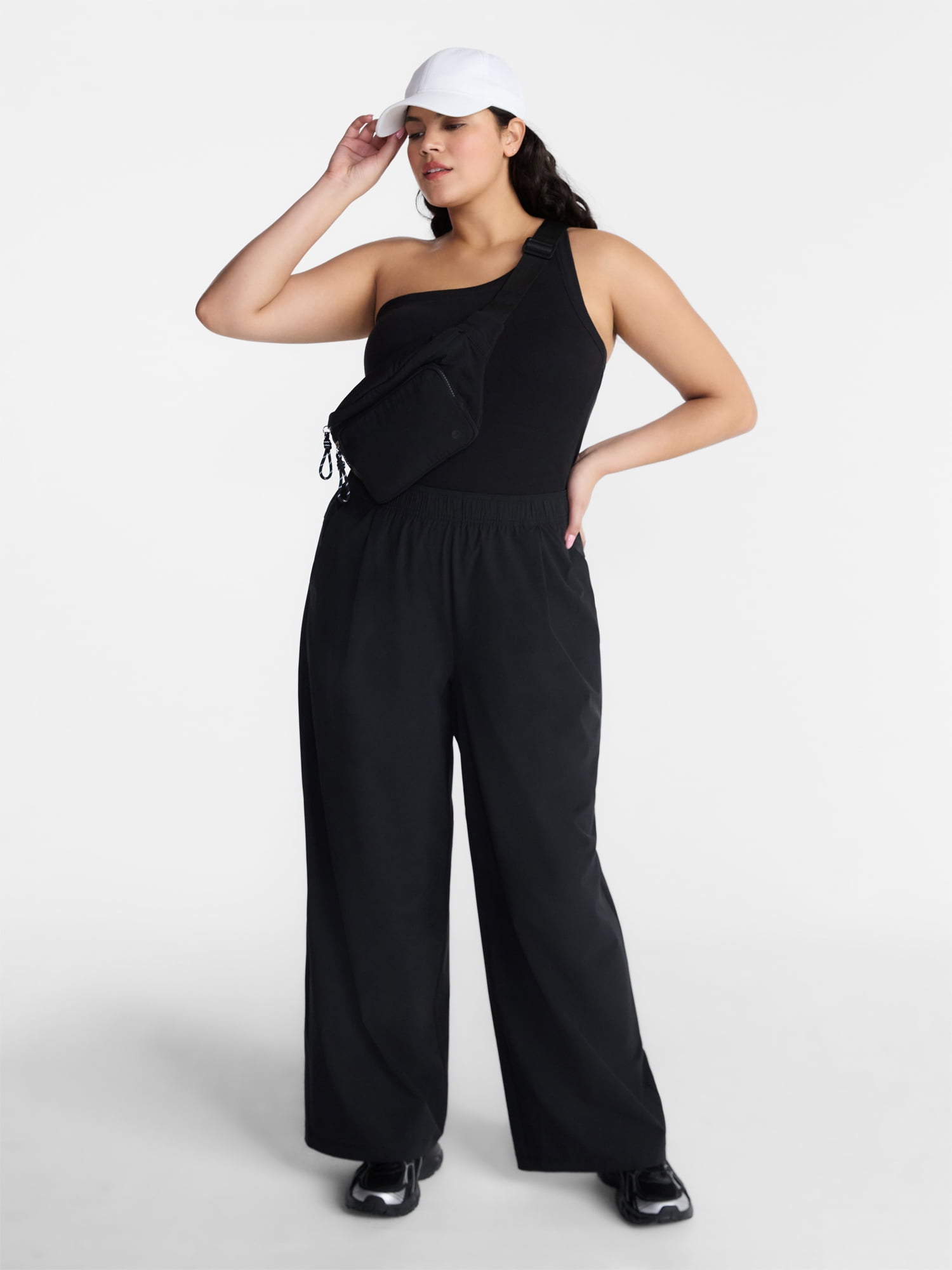 Avia Women's and Women's Plus FeatherStretch Woven Wide Leg Pants, 30'' Inseam, Sizes XS-4X