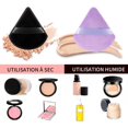 thumbnail image 3 of Juego de 6 esponjas de maquillaje (negro, morado) Puff triangular de algodón para polvo, lavable y seco, con correa para caras, mujeres y niñas, maquillaje en polvo suelto, 3 of 4