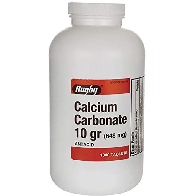 Rugby Calcium Carbonate 648 mg 1000 Tabs