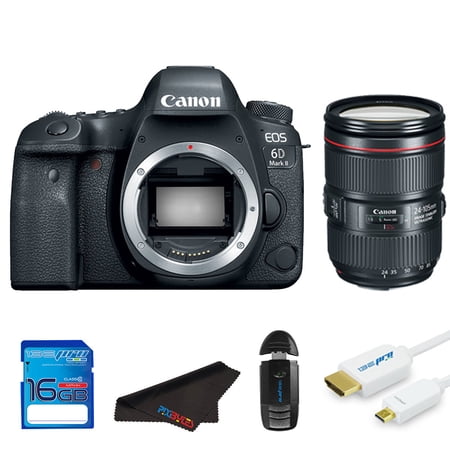Canon EOS 6D Mark II DSLR Camera with EF 24-105mm f/4L IS II USM Lens + Pixi Starter Bundle Kit
