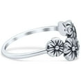 thumbnail image 2 of Antiqued Designer Flowers With Bee Oxidized Ring Band 925 Sterling Silver Size 7, 2 of 5