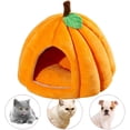 thumbnail image 2 of Cat Beds for Indoor Cats, Pumpkin Cat House,Cute Pumpkin Shape Cat Cave Bed Cat Tent with Removable Cushion, Warm Cave Nest Sleeping Bed Puppy House for Cats Small Dogs, 2 of 9