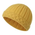 thumbnail image 1 of Wdgfv Winter Knit Hat With Foldable Brim Thermal Ear For Cold Weather Outdoor Activities Yellow One Size, 1 of 6