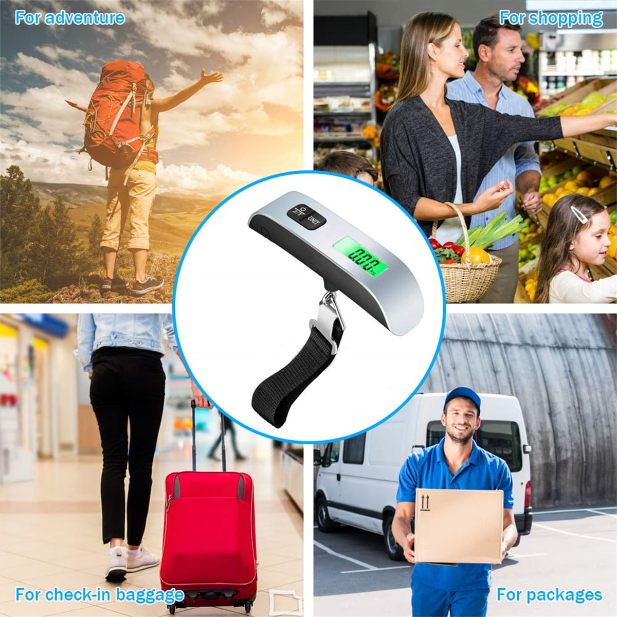 VIGIND Digital Luggage Scale, Portable Handheld Baggage Electronic Scale,  Suitcase Scale with Temperature Sensor and 110 Pound Capacity Hanging