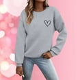 thumbnail image 2 of Women Valentine's Day Sweatshirts Fashion Love Heart Graphic Long Sleeved Round Neck Blouse Fall Winter Comfy Loose Pullover Tops, 2 of 4