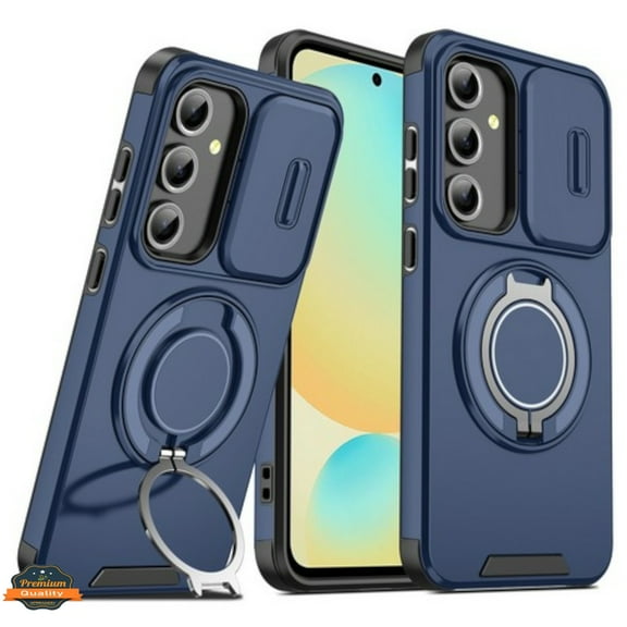 Phone Case for Samsung Galaxy Z Fold 7 Hybrid Case with 360° Magnetic Ring Stand, Camera Slide Protector & Compatible with MagSafe Cover Fit for Galaxy Z Fold 7 (Blue)