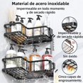 thumbnail image 3 of Juego de 5 Estanteria Ducha para Baño,Organizador Baño Sin Taladros y Soportes de Jabón,Estantes de Regadera con 2 Cesta de Almacenamiento y 4 Ganchos,para Cocina,Ducha,Hotel (Blanco),Blanco, 3 of 7