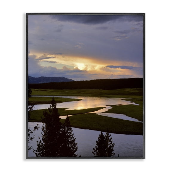 Stupell Industries Farmhouse River Overhead Clouds Landscape Black Framed Giclee Art, 16 x 20, by Dennis Frates