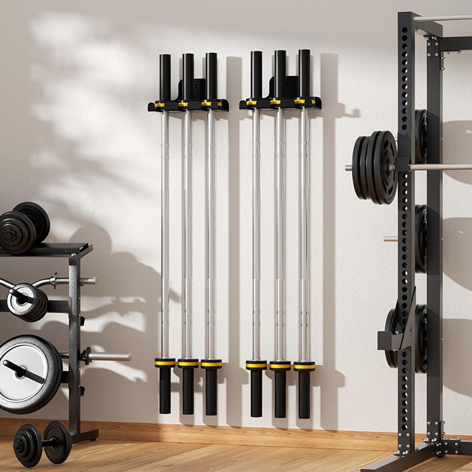 Barbell Storage Rack Gym Dumbbell Rod Holder Hanger Fitness Accessories Stand Wall Mounted Shelves