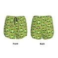 thumbnail image 5 of Picia Cute Green Frog Pattern Women's 2 in 1 Athletic Running Shorts High Waisted Workout Casual Gym Sweat Shorts with Comfy Liner Zipper Pockets-, 5 of 9