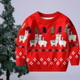 thumbnail image 4 of Zwiiyzr Toddler Baby Boy Girl Christmas Sweater Pullover Reindeer Snowman Sweatshirts Knit Tops for 1-5 Years Red, 4 of 5