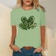 thumbnail image 2 of Mujeres Casual St. Patrick's Day Impreso manga corta cuello redondo pulóver blusa camiseta Tops Pompotops  hkajfhjk458867, 2 of 5