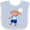 thumbnail image 3 of Inktastic Volleyball Player Boys Cute Monkey Boys Baby Bib, 3 of 4