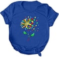 thumbnail image 3 of Pompotops Chemise d'Été Imprimée pour Femmes Manches Courtes Tee Tops Décontractés Manches Courtes Blouse, 3 of 5
