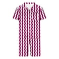 thumbnail image 4 of Mens Satin Pajama Sets with Pockets Lightweight 2 Piece Loungewear Outfits Stripe Printed Short Sleeve Shirts and Shorts Sleepwear Set, 4 of 4