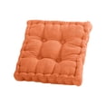 thumbnail image 3 of FEOLGEHLY Thick Tufted Corduroy Square Seat Cushion, Soft Washable Anti Deformation Chair Floor Pad for Home Dining Office Gaming Picnic(17.75x17.75x3.94in, Orange), 3 of 6