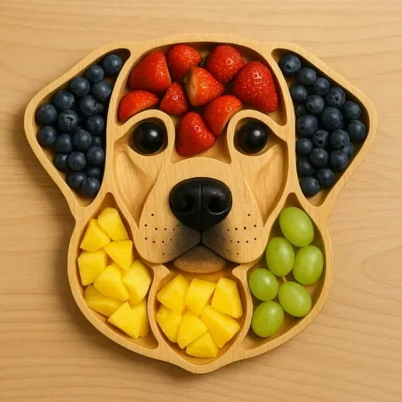 Dog Tray under $5! CQCYD Dog Themed Solid Wood Serving Tray, Labrador Shaped Platter for Cheese Fruit Snacks, Household Wooden Charcuterie Board, Party appetizer Dessert Tray
