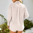 thumbnail image 4 of DHFJKG Womens 2 Piece Oversized Outfits Summer Striped Long Sleeve Button Up Shirts And Shorts Summer Matching Sets Trendy Outfit, 4 of 8