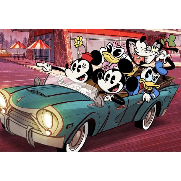 Disney Cartoon Canvas Painting Mickey Minnie Posters and Mickey Mouse Prints Graffiti Minimalist Wall Art Pictures Home DecorA2 42x60cm Unframed Gao Jinjia LED