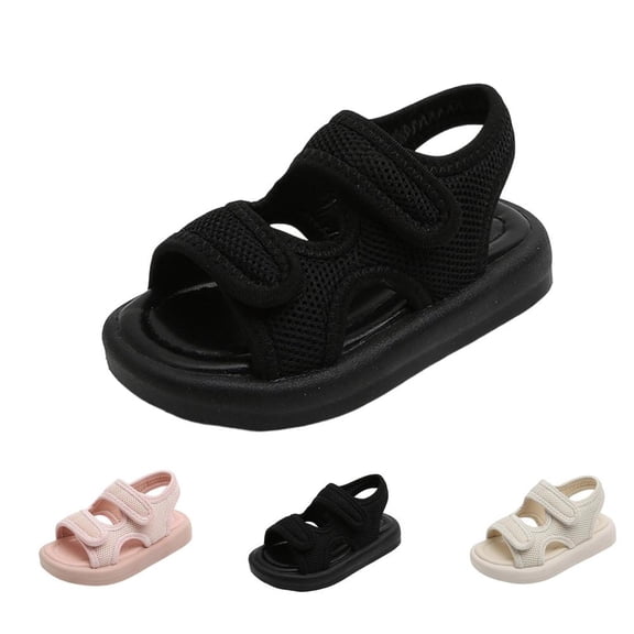 Bxsruta Boys Toddler Breathable Mesh Beach Sandals with Adjustable Hook-and-Loop Straps and Knot Detail for Spring Summer