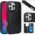 thumbnail image 1 of HCTian Leather Case Compatible with iPhone 16 Pro Max Wallet Case with Card Holder, 3 Card Slots Premium Protective Phone Case with Kickstand Durable Shockproof Cover, 1 of 7