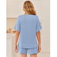 thumbnail image 5 of Ekouaer Two Piece Sets for Women Summer 2026 Lounge Sets Matching Outfits | Short Sleeve Ribbed Summer Sets 2 Piece Vacation Outfits Beach Short Sets Cruise Outfits Airport Travel Clothing with Pocke, 5 of 5