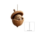 thumbnail image 3 of Cheapark 2D Sleeping Acorn Christmas Hanging Ornament Flat Design Cute Tree Pendant for Xmas Tree Holiday Home Decor Gift, 3 of 7