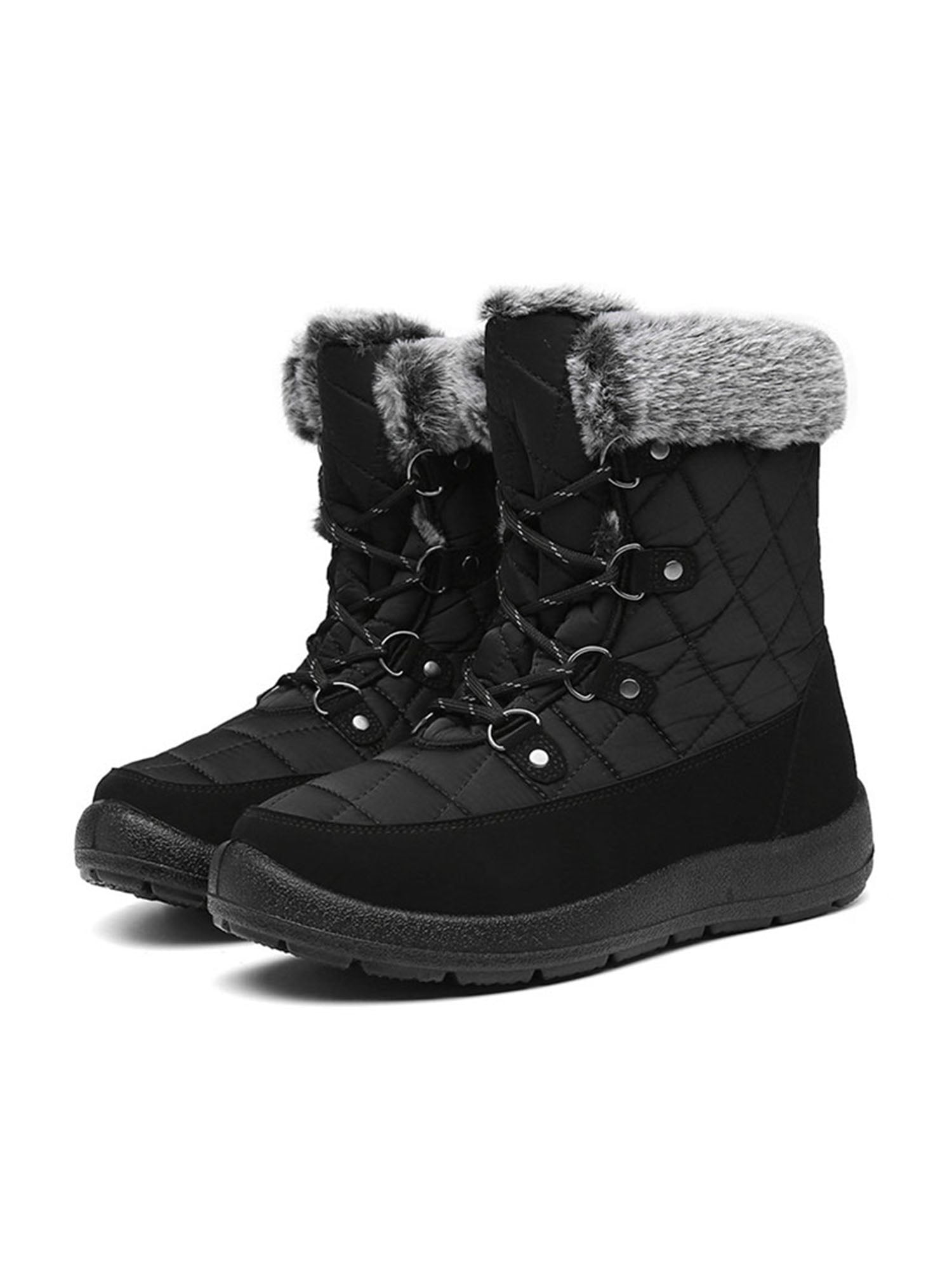 new women mis calf lace up heels pumps platform winter stylish boots 