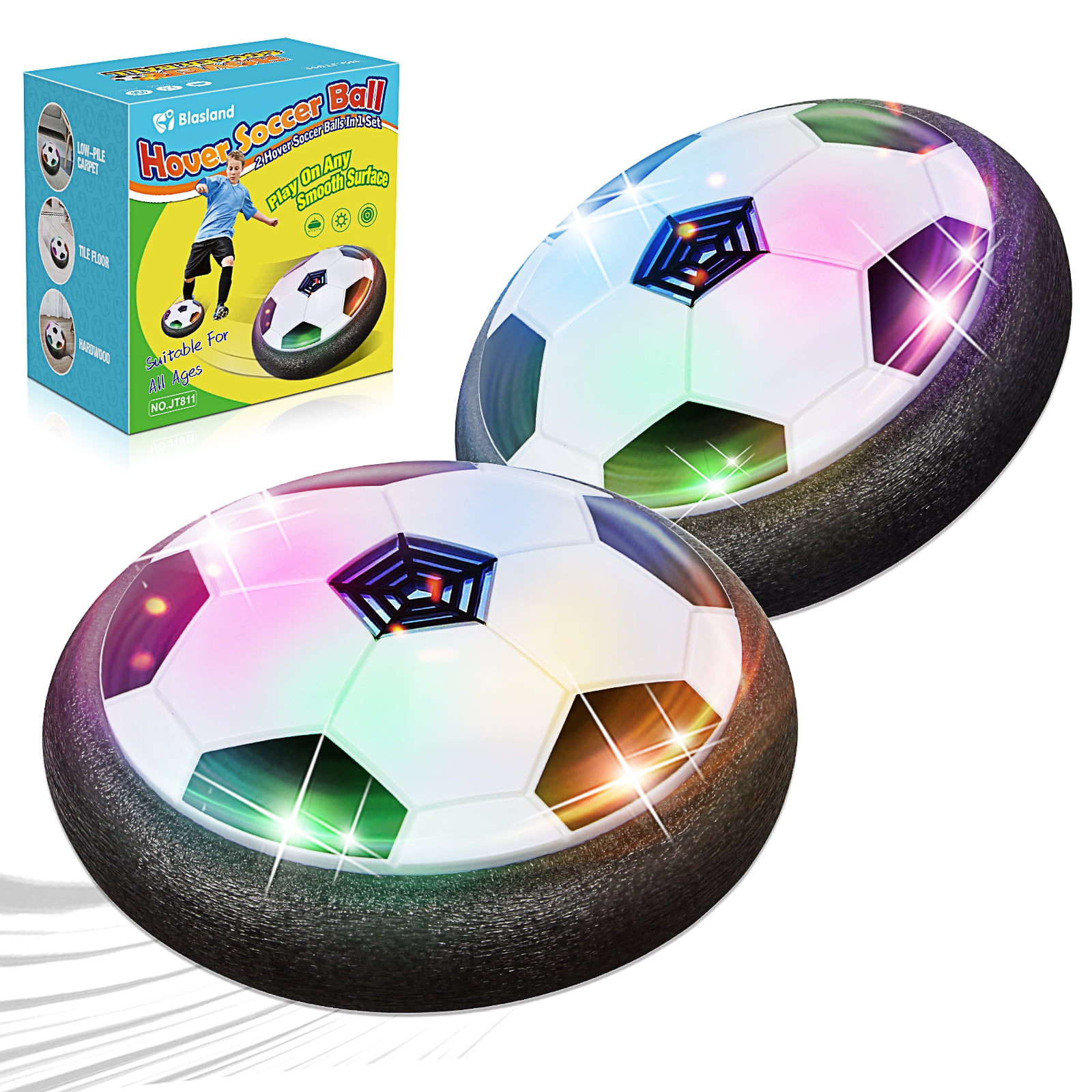 Rechargeable Hover Soccer Ball Set With 2 Goals Air Soccer Led Details about   Kids Easter Toys 