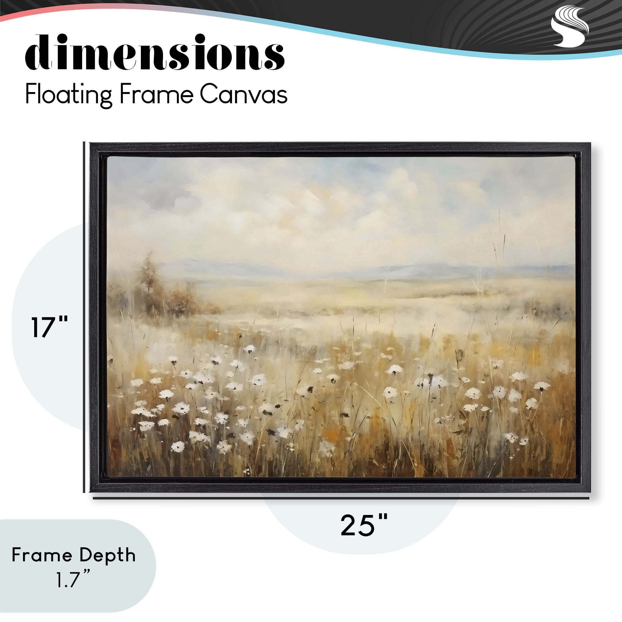 Stupell Industries Neutral Land Calmness Black Framed Floater Canvas Wall Art, design by Creative Studio