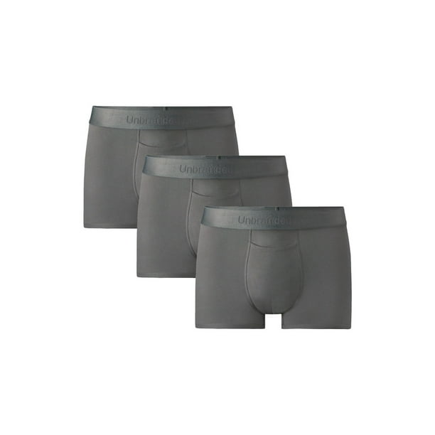 Paquete de 3 Boxers Cortos Para Hombre Ajustado De Algodón Pima y Tela Spandex Unbranded Co Short Trunk 3 Pack Stone Gray 2XL (41 44)