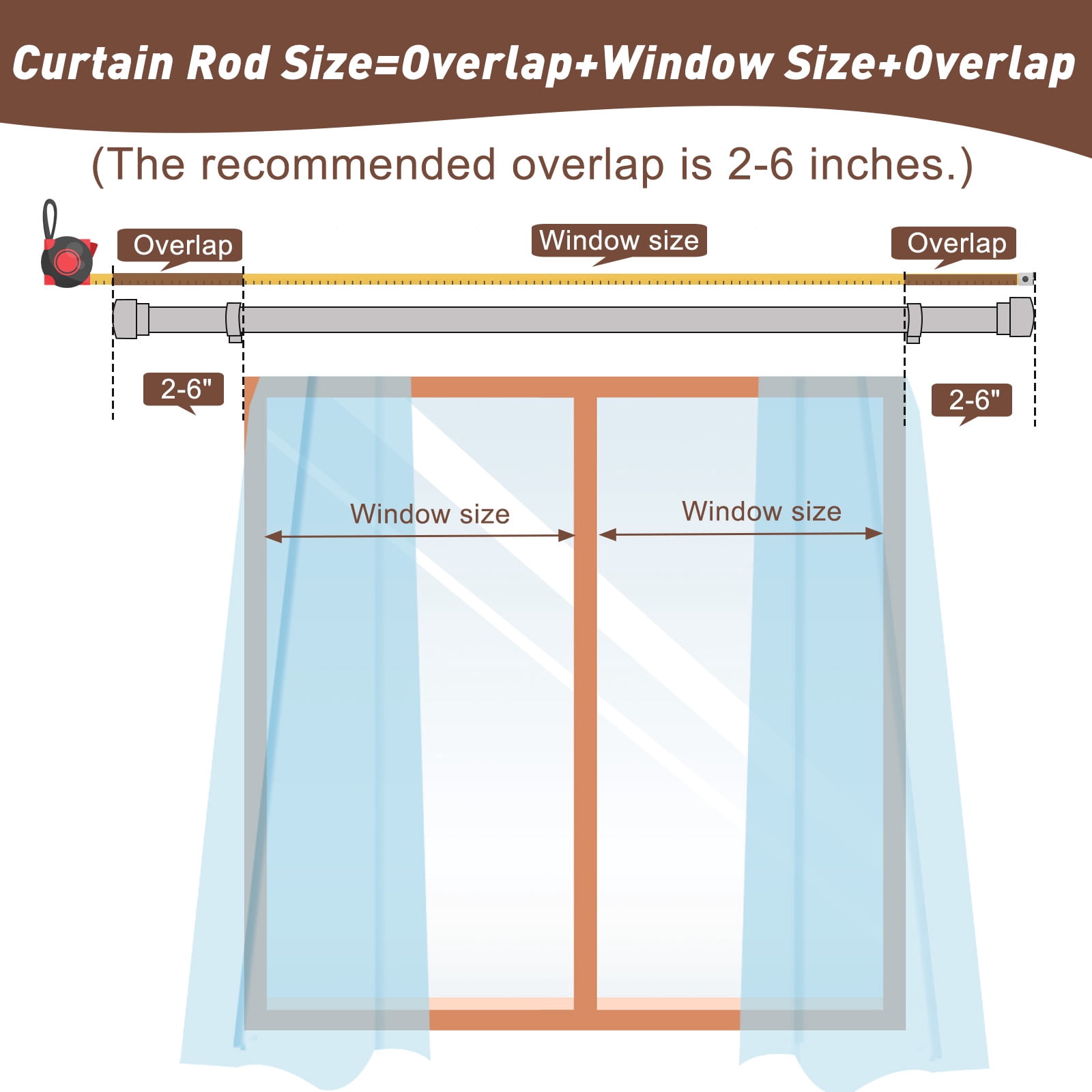 32"-168" Curtain Rods,1 inch Diameter Single Curtain Rod Set,Heavy Duty Curtain Rods with Aluminium Finials,Gold