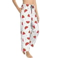 thumbnail image 2 of Uemuo Hand Drawn Watermelon Pattern Women's Wide Leg Palazzo Lounge Pants with Pockets Light Weight Loose Comfy Casual Pajama Pants-, 2 of 9