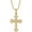 Gold, variant on Gothic Iced Out Diamond Jesus Cross Necklace with 20" Stainless Steel Rope Chain, 14K Gold Plated Pendant Religious Faith Cross Jewelry Gifts, Underground Hip-Hop Jewelry for Men Women