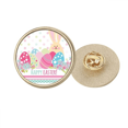 thumbnail image 1 of Happy Easter Festival Colored Egg Round Metal Golden Pin Brooch Clip, 1 of 3