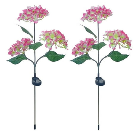 

2x Solar Lights Outdoor Decorative Hydrangea Garden LED Waterproof Flowers