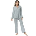 thumbnail image 7 of YTDSCS Pajamas Set for Womens 2 Piece Solid Color Pjs Loungewear Long Sleeve Sleepwear Soft Button down Jammies and Pants with Pockets Fall Winter Outfit S-XXL, 7 of 7