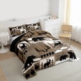 thumbnail image 3 of Feelyou Rustic Bear Deer Bedding Comforter Set, Hunting Wildlife Twin Comforter Sets, Vintage Patchwork Plaid Reversible Bedding Set, Lightweight Room Decor, 2-Piece, 3 of 8