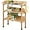 Natural Wood, variant on TYUIOP Outdoor Garden Potting Bench Table Wooden Horticulture Planting Worstation w/Metal Tabletop/Storage Shelf/3 Hooks. Natural Wood
